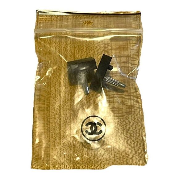 Authentic Chanel High Heel Shoe Replacement Taps Tips - Black Wide Accessories - Picture 1 of 3